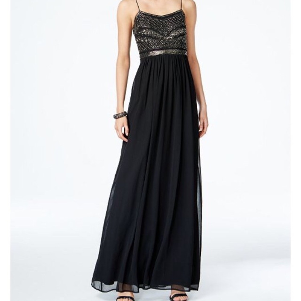 GUC Adrianna Papell Beaded Chiffon gown size 12.